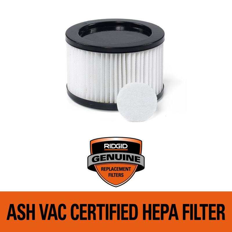 RIDGID Dry Vac Filter Kit with Replacement Dry Pick-up Only HEPA Material, Cloth Shop Vac Filters for RIDGID Ash Vacuum, DV0510 - VF1500