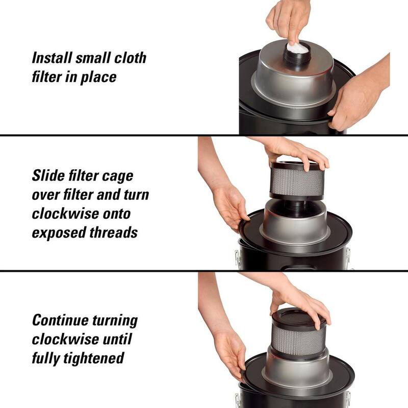 RIDGID Dry Vac Filter Kit with Replacement Dry Pick-up Only HEPA Material, Cloth Shop Vac Filters for RIDGID Ash Vacuum, DV0510 - VF1500