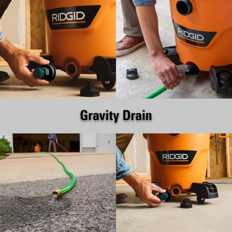 RIDGID Hose to Drain Adapter Vacuum Accessory Shop Vac Attachment for Most RIDGID Wet Dry Vacuums - VT2519