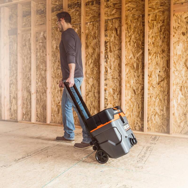 RIDGID 10 Gallon 5.0 Peak HP ProPack Plus Shop Vac Wet Dry Vacuum with Filter, Expandable Hose and Accessory Attachments - WD1022