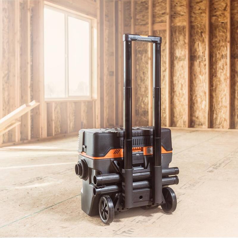 RIDGID 10 Gallon 5.0 Peak HP ProPack Plus Shop Vac Wet Dry Vacuum with Filter, Expandable Hose and Accessory Attachments - WD1022
