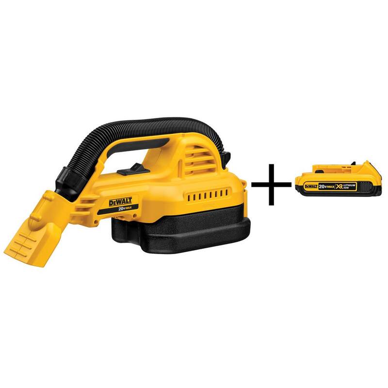 DEWALT 20V MAX Cordless 1/2 Gal. Wet/Dry Portable Vacuum and (1) 20V MAX Compact Lithium-Ion 2.0Ah Battery - DCV517Bwb