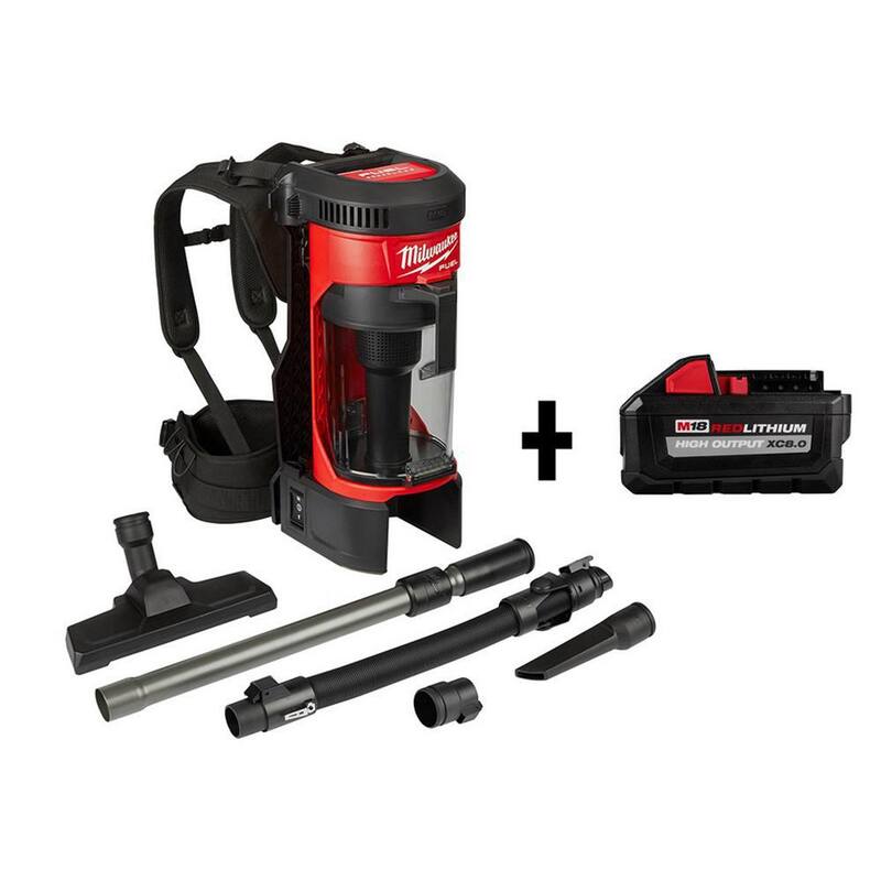 Milwaukee M18 FUEL 18-Volt Lithium-Ion Brushless 1 Gal. Cordless 3-in-1 Backpack Vacuum with HIGH OUTPUT XC 8.0 Ah Battery - 0885-20-48-11-1880