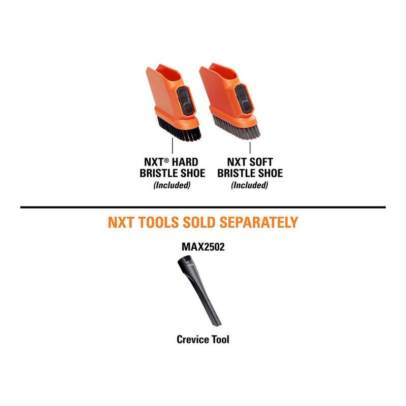 RIDGID 2-1/2 in. NXT Max Crevice Tool Shoe Kit Shop Vac Attachments with Hard and Soft Bristles for RIDGID NXT Wet Dry Vacuums - SK0200
