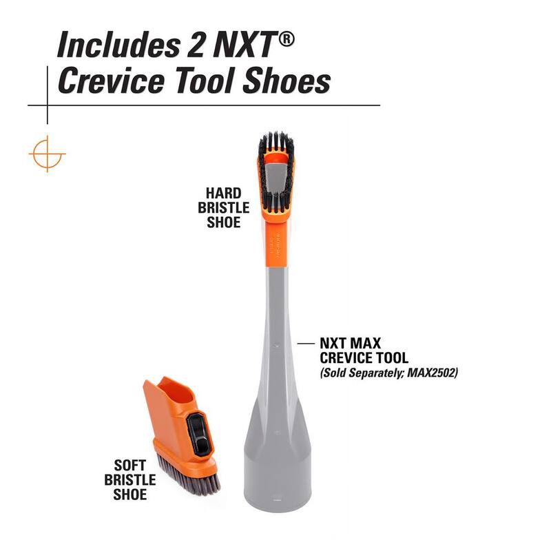 RIDGID 2-1/2 in. NXT Max Crevice Tool Shoe Kit Shop Vac Attachments with Hard and Soft Bristles for RIDGID NXT Wet Dry Vacuums - SK0200