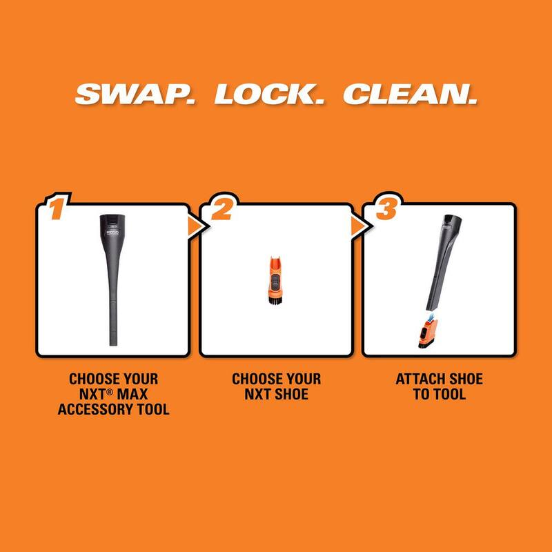 RIDGID 2-1/2 in. NXT Max Crevice Tool Shoe Kit Shop Vac Attachments with Hard and Soft Bristles for RIDGID NXT Wet Dry Vacuums - SK0200
