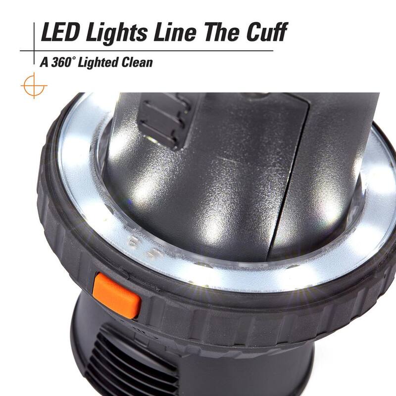 RIDGID 2-1/2 in. LED Lighted Passthrough Accessory Cuff Shop Vac Attachment for RIDGID Wet Dry Vacuum Hoses and Wands - LA2536