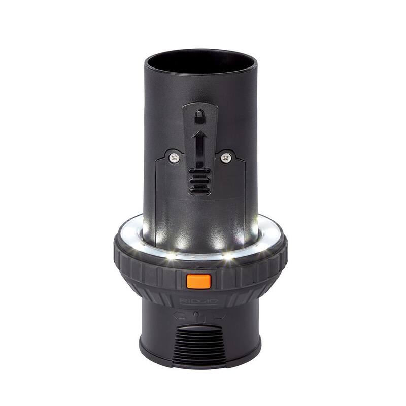 RIDGID 2-1/2 in. LED Lighted Passthrough Accessory Cuff Shop Vac Attachment for RIDGID Wet Dry Vacuum Hoses and Wands - LA2536