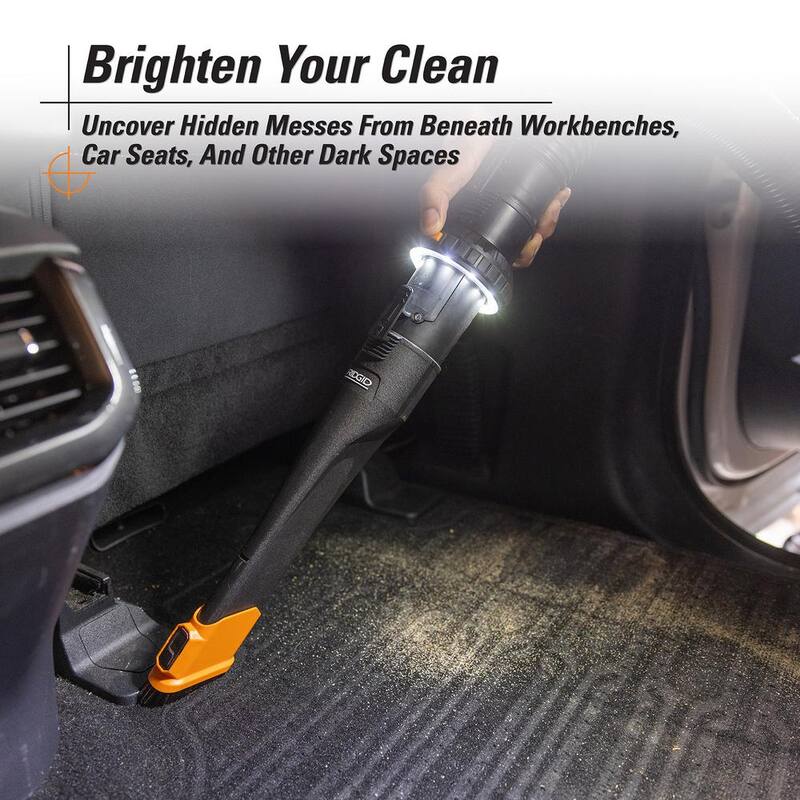 RIDGID 2-1/2 in. LED Lighted Passthrough Accessory Cuff Shop Vac Attachment for RIDGID Wet Dry Vacuum Hoses and Wands - LA2536