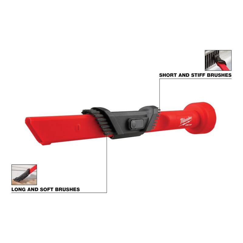 Milwaukee M12 FUEL Cordless 1.6 Gal. Wet/Dry Vacuum with AIR-TIP 1-1/4 in. - 2-1/2 in. (2-Piece) Cross Brush and Crevice Kit - 0960-20-49-90-2035-49-90-2023