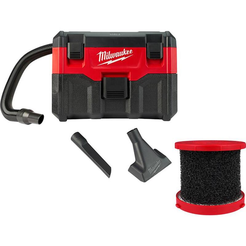 Milwaukee M18 18-Volt 2 Gal. Lithium-Ion Cordless Wet/Dry Shop Vacuum With Wet Foam Filter - 0880-20-49-90-2015