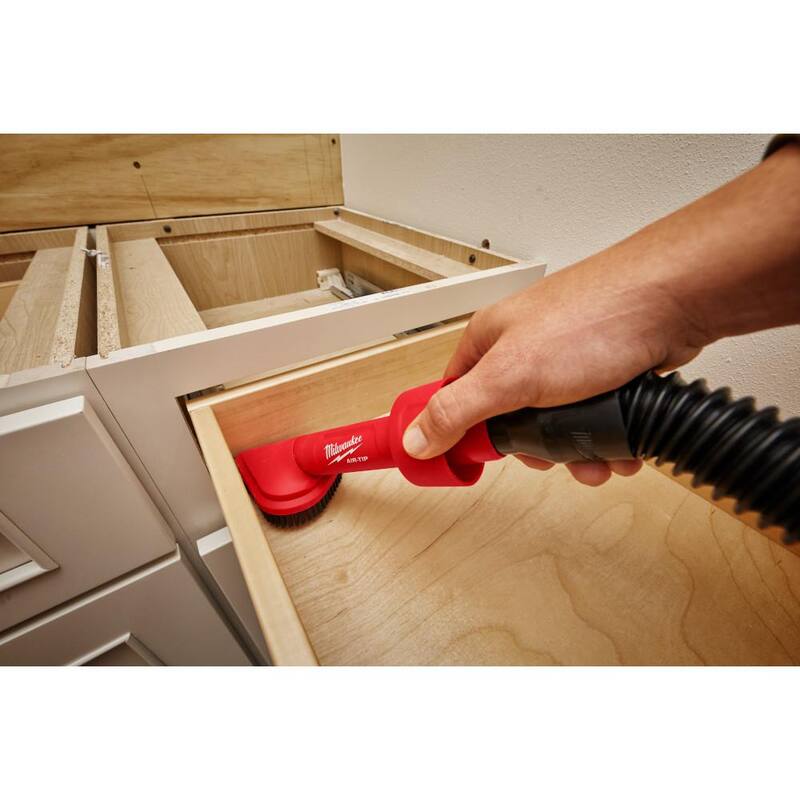 Milwaukee AIR-TIP 1-1/4 in. to 2-1/2 in. Non-Marring Crevice Tool, Utility Nozzle and Brush Kit For Wet/Dry Shop Vacuums (3-Piece) - 49-90-2034-49-90-2021-49-90-2027