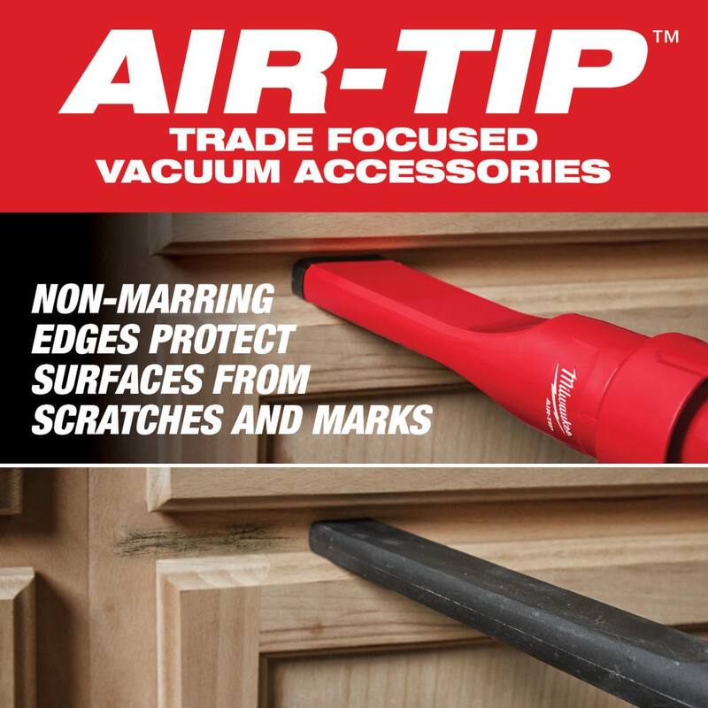 Milwaukee AIR-TIP 1-1/4 in. to 2-1/2 in. Non-Marring Crevice Tool, Utility Nozzle and Brush Kit For Wet/Dry Shop Vacuums (3-Piece) - 49-90-2034-49-90-2021-49-90-2027