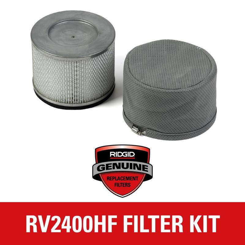RIDGID HEPA Shop Vac Filter Kit with Certified HEPA Filter, Fabric Pre-Filter for RIDGID 14 Gal HEPA Wet Dry Vacuum RV2400HF - HF1000