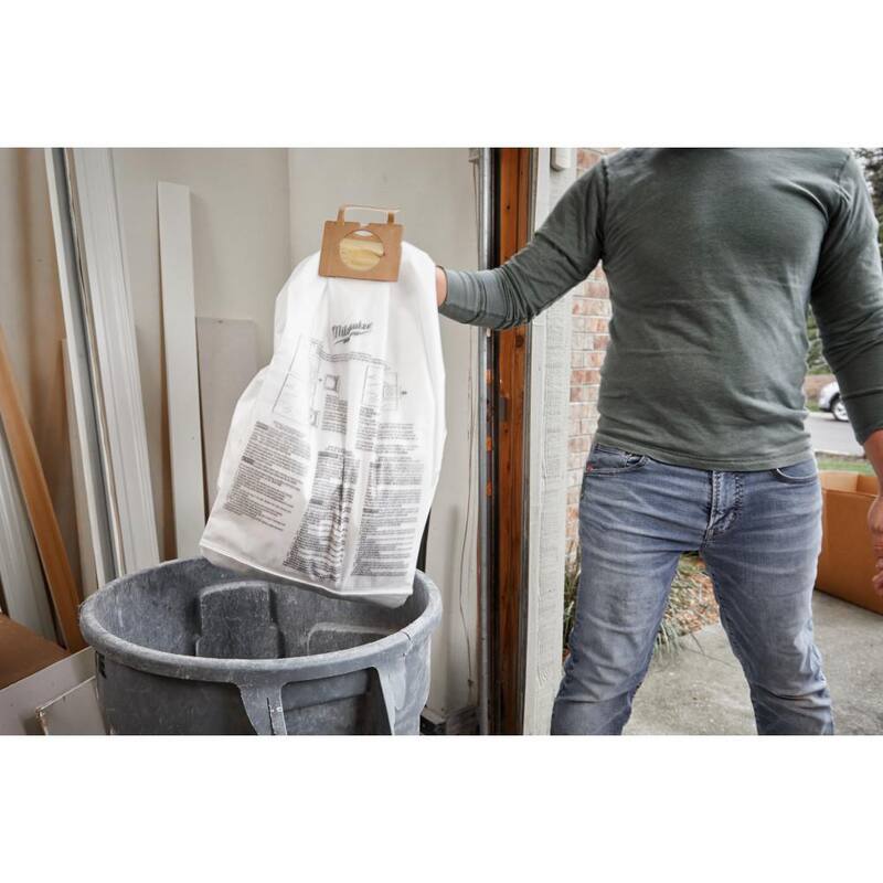 Milwaukee Fleece Dust Bags for 9 Gal. M18 FUEL Cordless Wet/Dry Shop Vacuums (5-Pack) - 49-90-1989