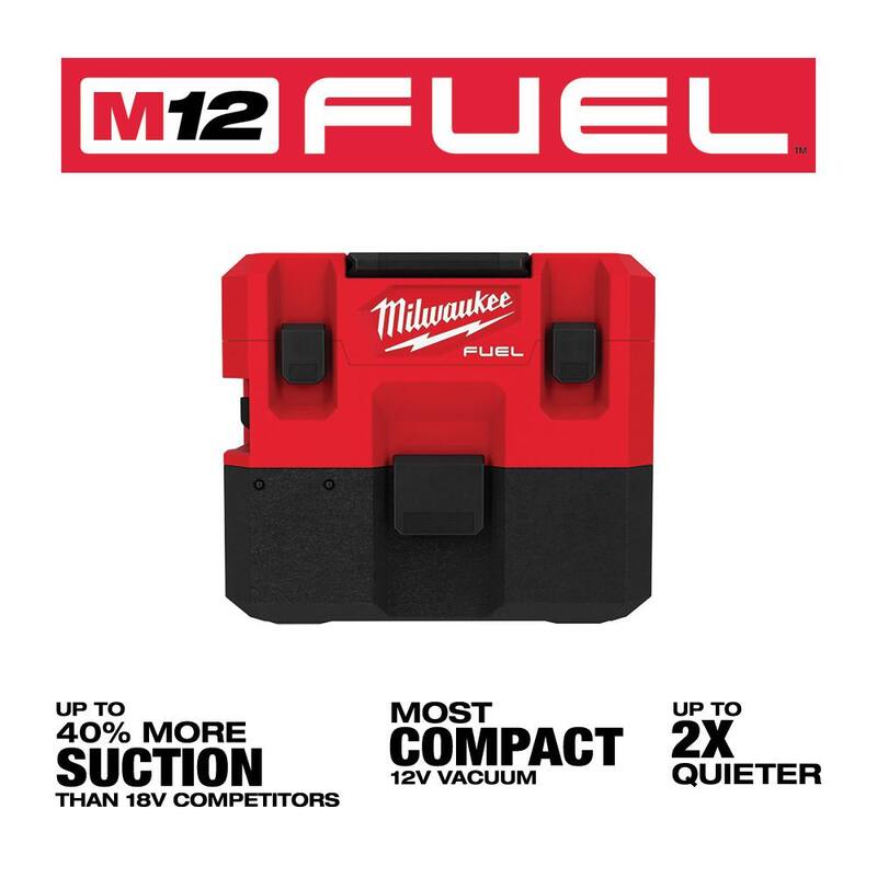 Milwaukee M12 FUEL 12-Volt Lithium-Ion Cordless 1.6 Gal. Wet/Dry Vacuum with M12 XC High Output 5.0 Ah Battery Pack - 0960-20-48-11-2450