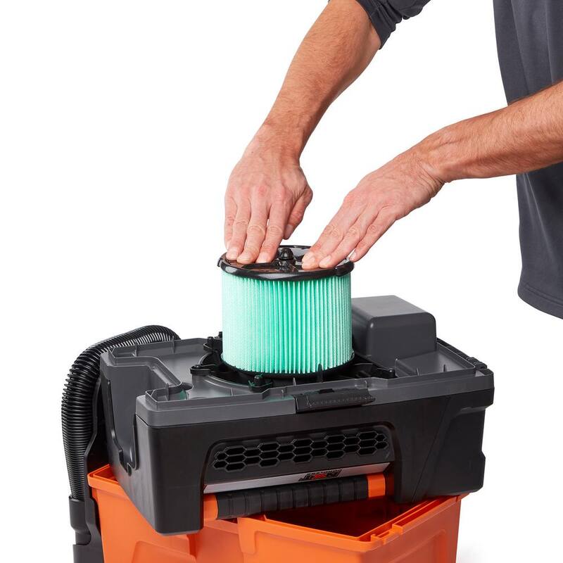 RIDGID HEPA Material Pleated Paper Wet Dry Vacuum Shop Vac Filter Replacement for Most 3-4.5 Gallon RIDGID Shop Vacs (8-Pack) - VF3600B