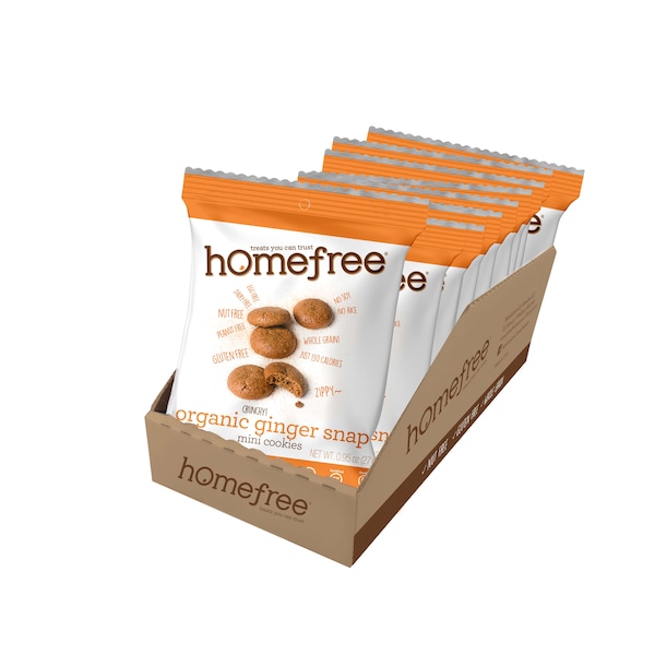 Galletas orgánicas Homefree Ginger Snap Mini sin gluten listas para llevar, 0.95 oz., paquete de 10 - LGFOMGC10