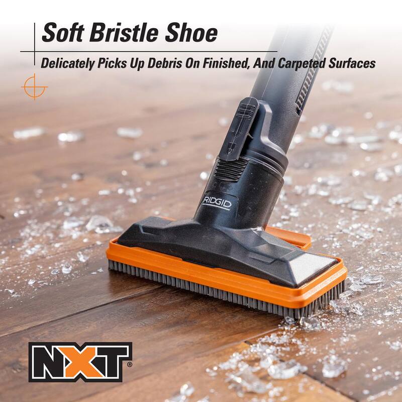 RIDGID 2-1/2 in. NXT Max Utility Nozzle Shoe Kit Attachments with Hard, Soft and Rubber Bristles for RIDGID NXT Wet Dry Vacuums - SK0900
