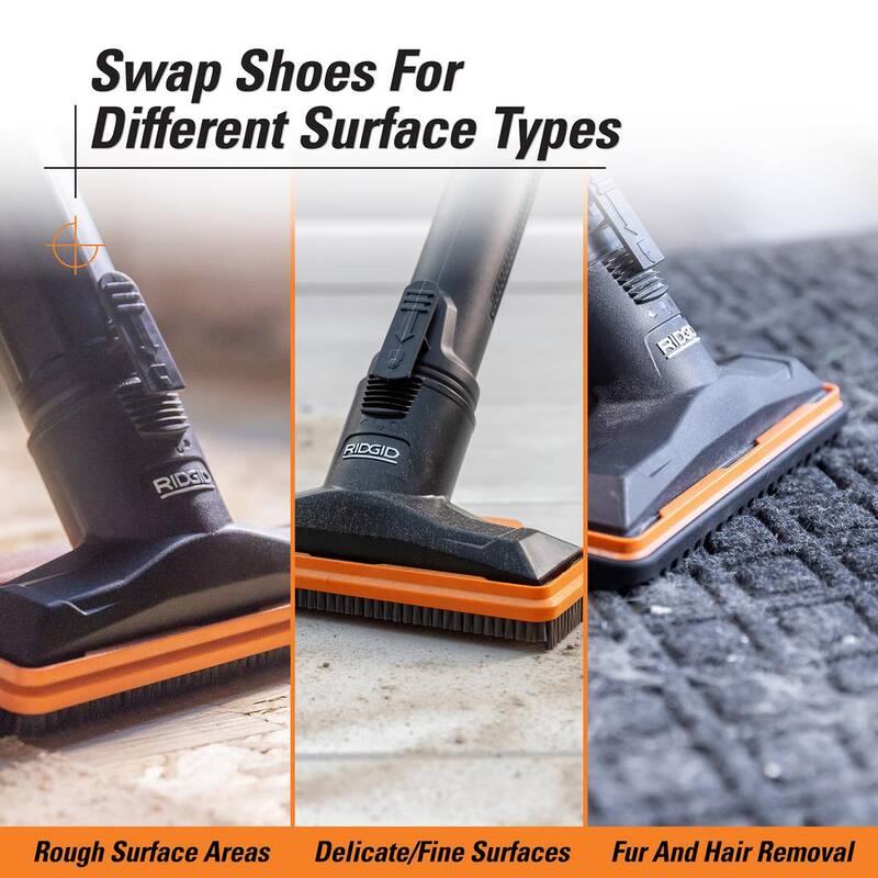 RIDGID 2-1/2 in. NXT Max Utility Nozzle Shoe Kit Attachments with Hard, Soft and Rubber Bristles for RIDGID NXT Wet Dry Vacuums - SK0900
