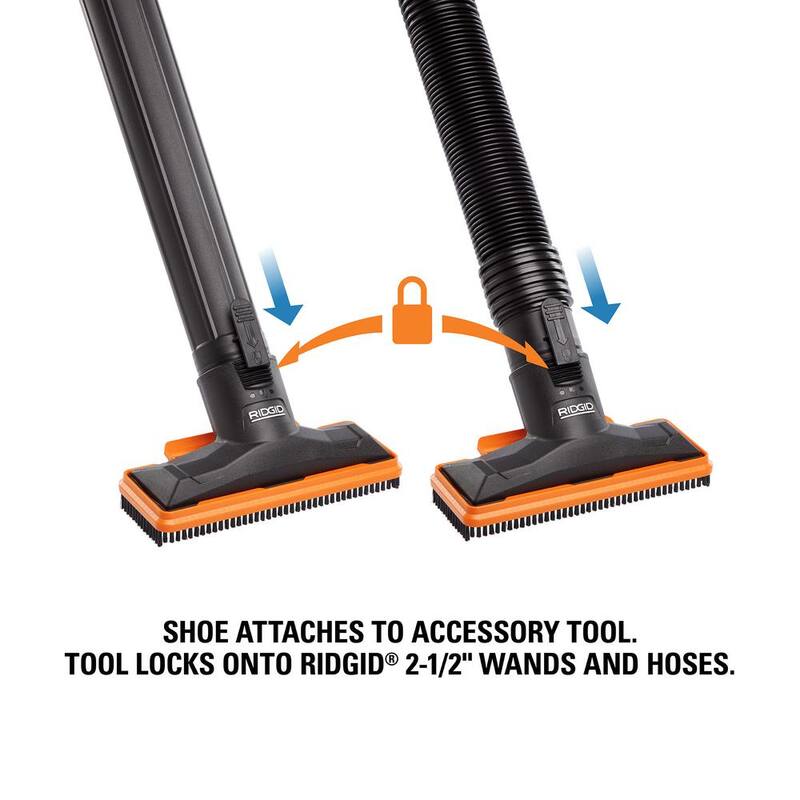 RIDGID 2-1/2 in. NXT Max Utility Nozzle Shoe Kit Attachments with Hard, Soft and Rubber Bristles for RIDGID NXT Wet Dry Vacuums - SK0900