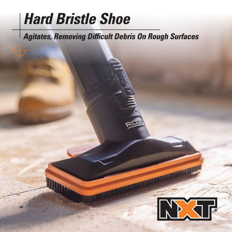 RIDGID 2-1/2 in. NXT Max Utility Nozzle Shoe Kit Attachments with Hard, Soft and Rubber Bristles for RIDGID NXT Wet Dry Vacuums - SK0900