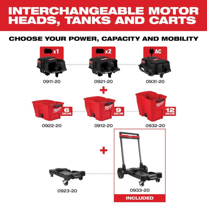 Milwaukee M18 Premium Wet/Dry Shop Vacuum Cart - 0933-20