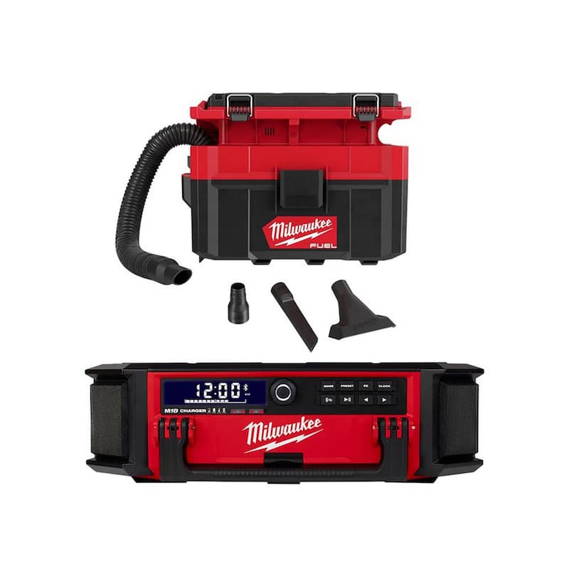 Milwaukee M18 FUEL PACKOUT 18-Volt 2.5 Gal. Lithium-Ion Cordless Wet/Dry Vacuum with PACKOUT Radio/Speaker - 0970-20-2950-20
