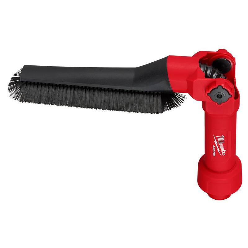 Milwaukee AIR-TIP 1-1/4 in. - 2-1/2 in. Low-Profile Pivoting Brush Wet/Dry Shop Vacuum Attachment (1-Piece) - 49-90-2027