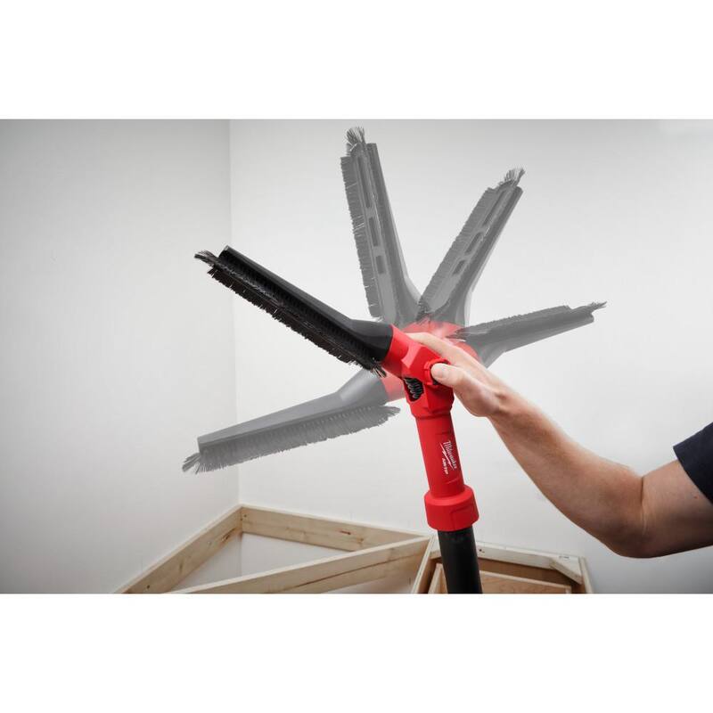 Milwaukee AIR-TIP 1-1/4 in. - 2-1/2 in. Low-Profile Pivoting Brush Wet/Dry Shop Vacuum Attachment (1-Piece) - 49-90-2027