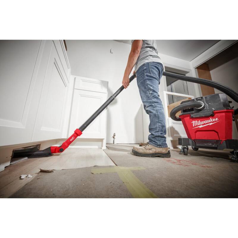 Milwaukee AIR-TIP 1-1/4 in. - 2-1/2 in. Low-Profile Pivoting Brush Wet/Dry Shop Vacuum Attachment (1-Piece) - 49-90-2027