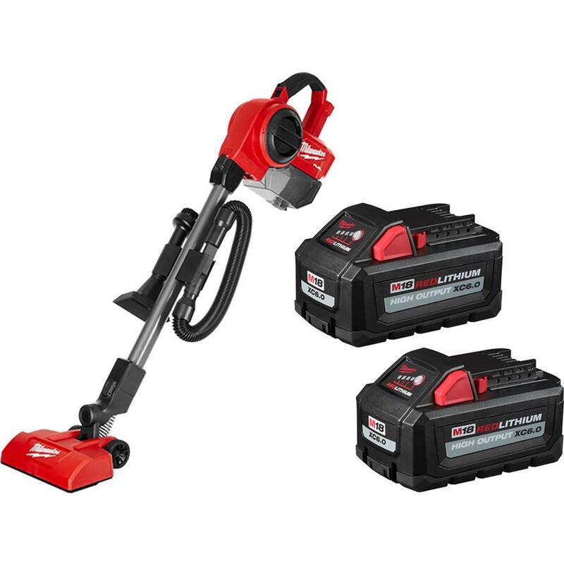Milwaukee M18 FUEL 18-Volt Lithium-Ion Brushless 0.25 Gal. Cordless Jobsite Vacuum with (2) M18 HIGH OUTPUT 6.0 Ah Batteries - 0940-20-48-11-1862