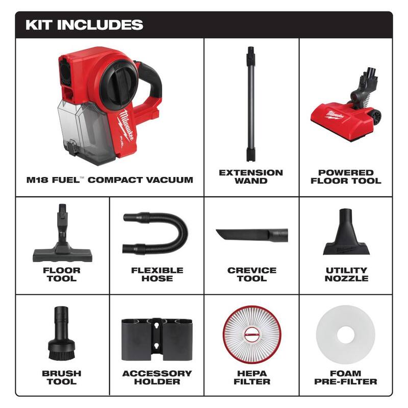 Milwaukee M18 FUEL 18-Volt Lithium-Ion Brushless 0.25 Gal. Cordless Jobsite Vacuum with (2) M18 HIGH OUTPUT 6.0 Ah Batteries - 0940-20-48-11-1862