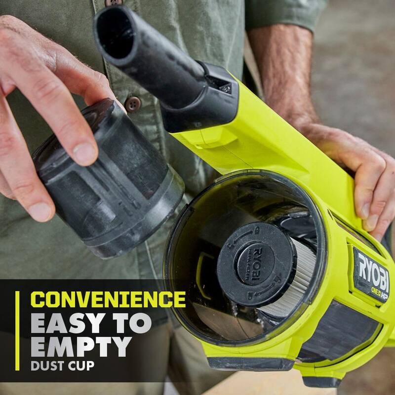 RYOBI ONE+ HP 18V 6.0 Ah Lithium-Ion HIGH PERFORMANCE Battery and Charger Kit with ONE+ HP 18V Brushless Jobsite Hand Vacuum - PSK016-PBLHV701B