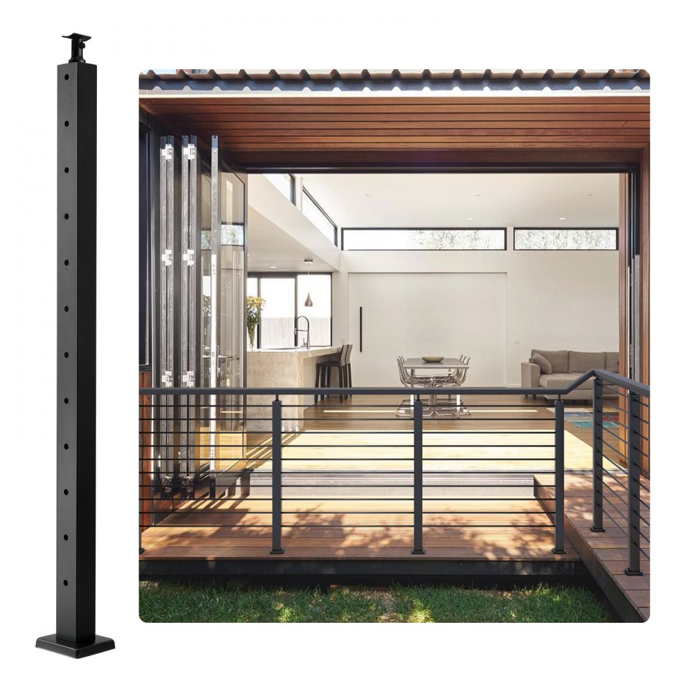 Hidden Railing Post Replacements VEVOR Cable Railing Post Level Deck Stair Post 42 x 1.97 x 1.97