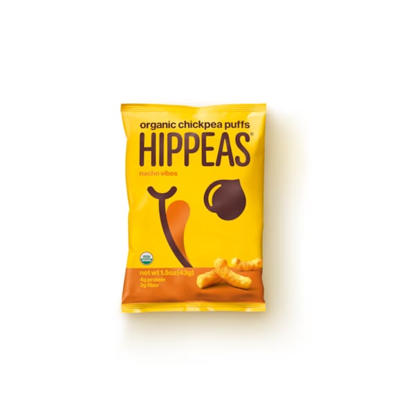 Hippeas - Aperitivos de Garbanzo Orgánico - Sabor Nacho 1.5 oz., Paquete de 12 - 07624