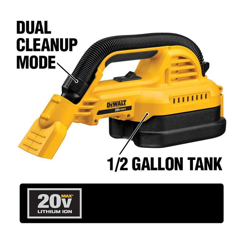 DEWALT 20-Volt Maximum Lithium-Ion Cordless 1/2 Gal. Wet/Dry Portable Vac with (4) 20-Volt 3.0 Ah Maximum Premium Battery Packs - DCV517BWCB200-4