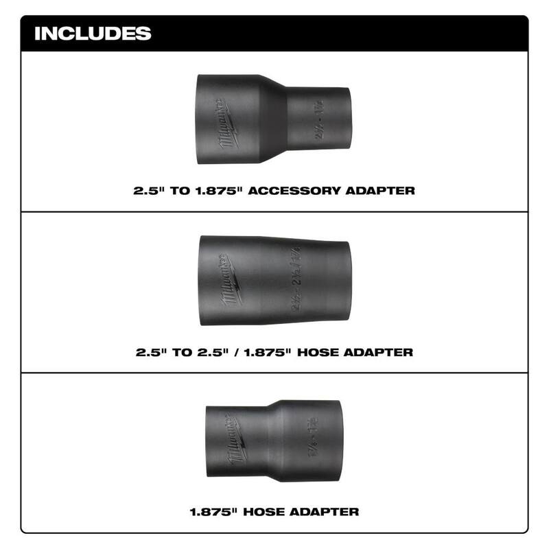 Milwaukee Hose and Accessory Adapter Kit for Wet/Dry Shop Vacuums (3-Piece) - 49-90-1991