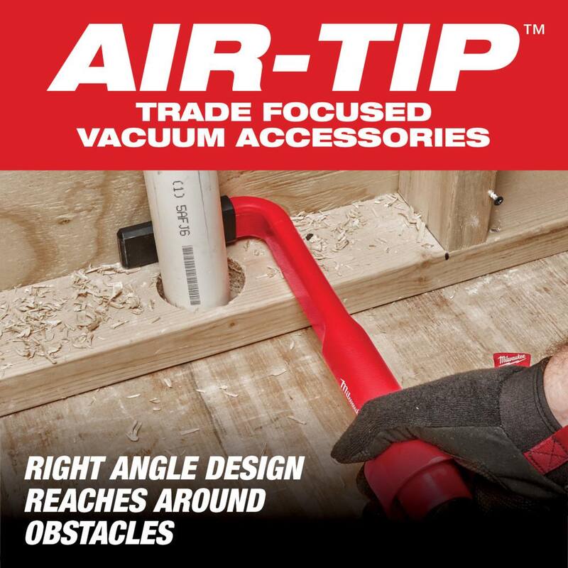 Milwaukee M18 FUEL PACKOUT 18-Volt Lithium-Ion Cordless 2.5 Gal. Wet/Dry Vacuum and AIR-TIP 4-IN-1 Right Angle Tool Attachment - 0970-20-49-90-2026