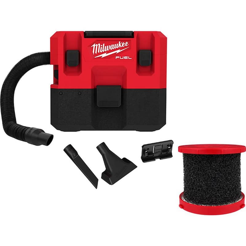 Milwaukee M12 FUEL 12-Volt Lithium-Ion Cordless 1.6 Gal. Wet/Dry Shop Vacuum with Wet Foam Filter - 0960-20-49-90-2015
