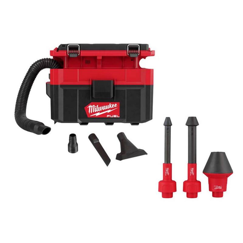 Milwaukee M18 FUEL PACKOUT 18-Volt Lithium-Ion Cordless 2.5 Gal. Wet/Dry Vacuum and AIR-TIP Conduit Line Puller Attachment Kit - 0970-20-49-90-2024