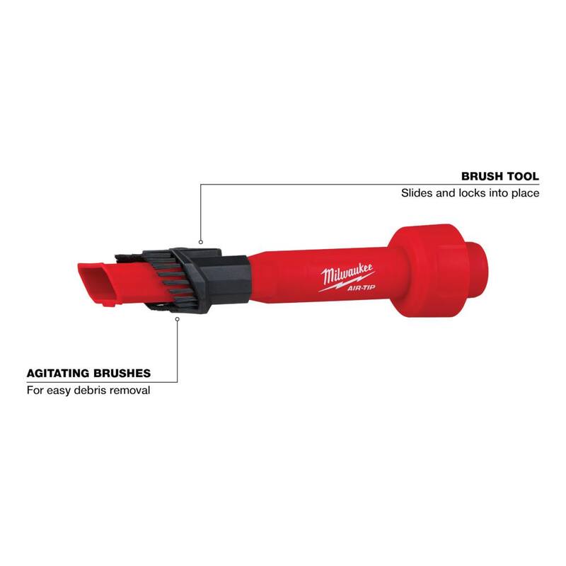Milwaukee AIR-TIP 1-1/4 in. - 2-1/2 in. Conduit Line Puller Attachment and 2-IN-1 Utility Brush For Wet/Dry Shop Vacuums (4-Piece) - 49-90-2024-49-90-2028