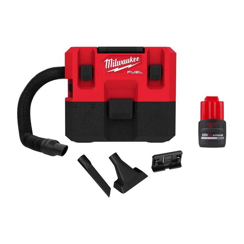 Milwaukee M12 FUEL 12-Volt Lithium-Ion Cordless 1.6 Gal. Wet/Dry Vacuum w/M12 CP High Output 2.5 Ah Battery Pack - 0960-20-48-11-2425