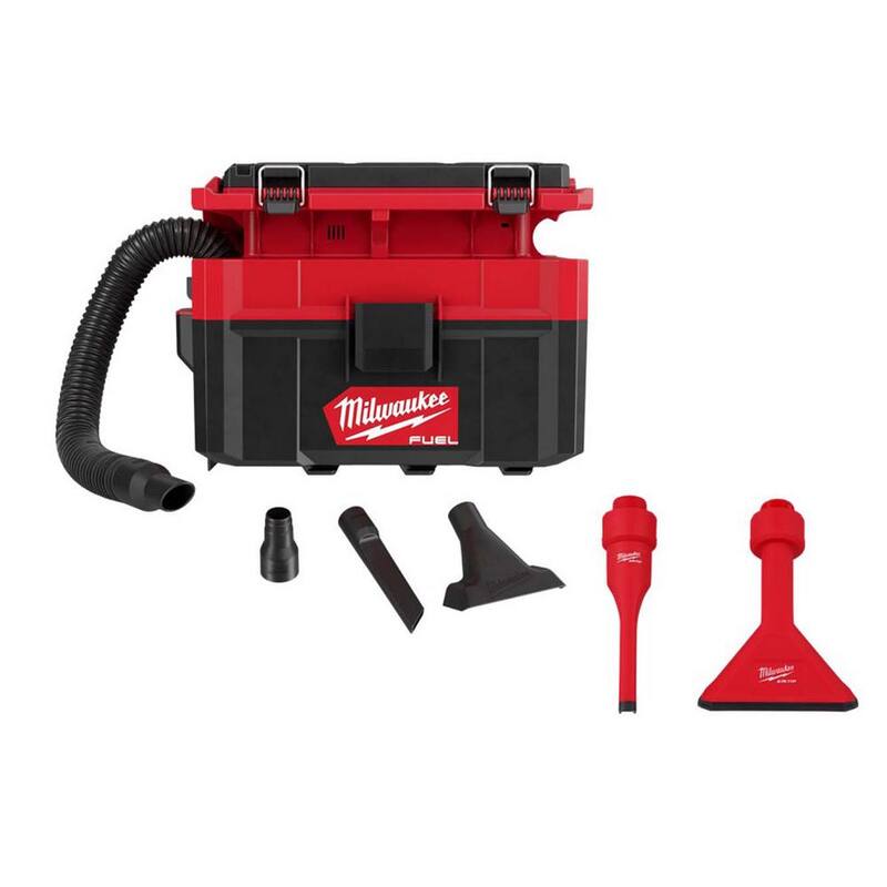 Milwaukee M18 FUEL PACKOUT 18-Volt Lithium-Ion Cordless 2.5 Gal. Wet/Dry Vacuum with AIR-TIP Crevice Tool and Utility Nozzle Kit - 0970-20-49-90-2034