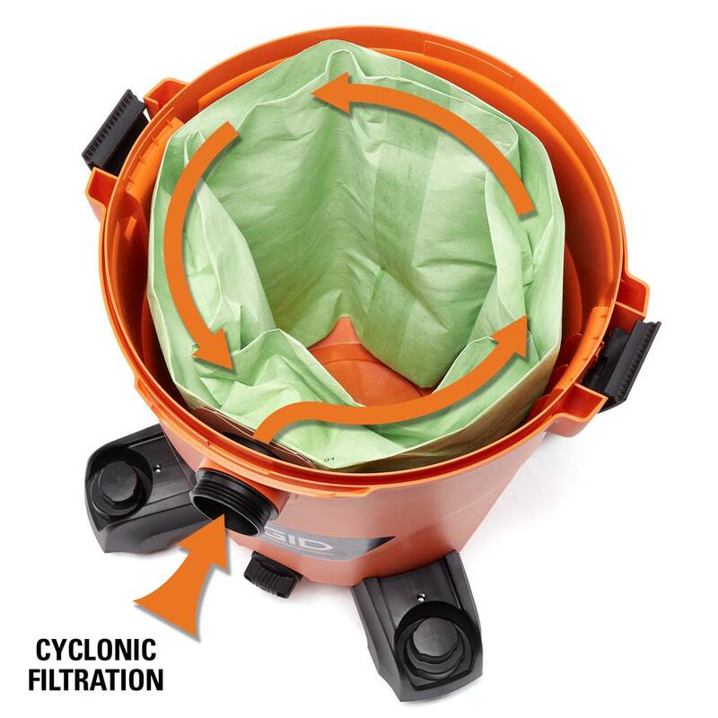 RIDGID Wet Dry Vacuum Premium Cyclonic Dry Pick-up Only Dust Bags for Select 12-16 Gallon RIDGID Shop Vacs, Size A (24-Pack) - VF3602C