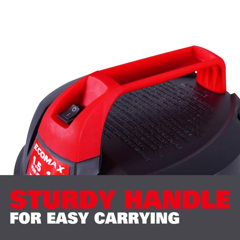 ECOMAX 1 Gal. 1.5 HP Portable Poly Wet/Dry Vac - EM18101P-1H