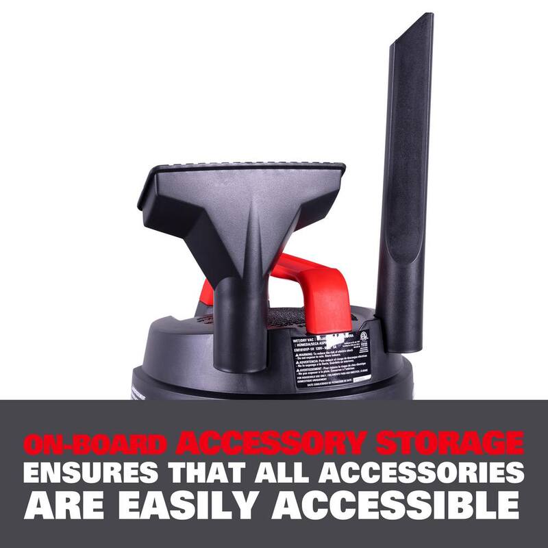 ECOMAX 1 Gal. 1.5 HP Portable Poly Wet/Dry Vac - EM18101P-1H