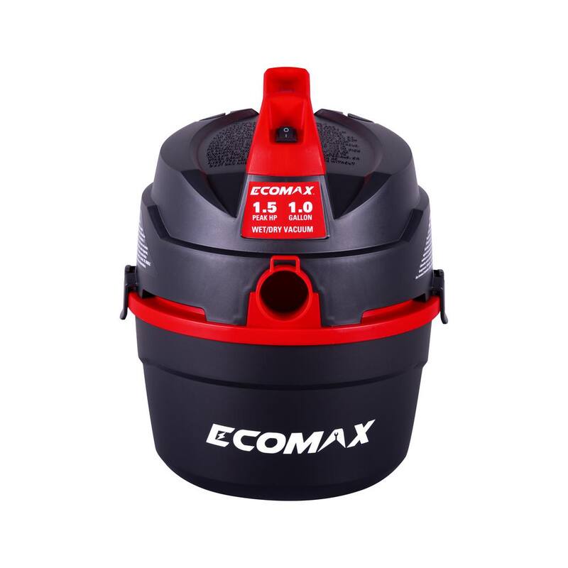 ECOMAX 1 Gal. 1.5 HP Portable Poly Wet/Dry Vac - EM18101P-1H