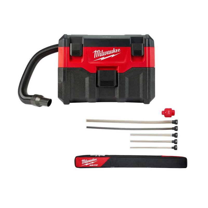 Milwaukee M18 18-Volt 2 Gal. Lithium-Ion Cordless Wet/Dry Vacuum and AIR-TIP Flexible Hose Set Wet/Dry Vacuum Attachment - 0880-20-49-90-2037
