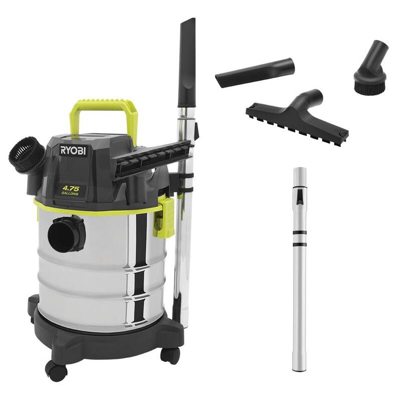 RYOBI ONE+ 18V Cordless 4.75 Gallon Wet/Dry Vacuum (Tool Only) with Accessory Kit - PWV201B-A32TW01N-A32SS02N